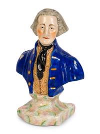 A Staffordshire Pottery Bust of George Washington