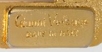 A Pair of Gianni Versace Runway Rhinestone Cross Earclips, Medallion: 1.25" x 1.25"; Cross: 4.5" x 3.5"; Drop: 6"