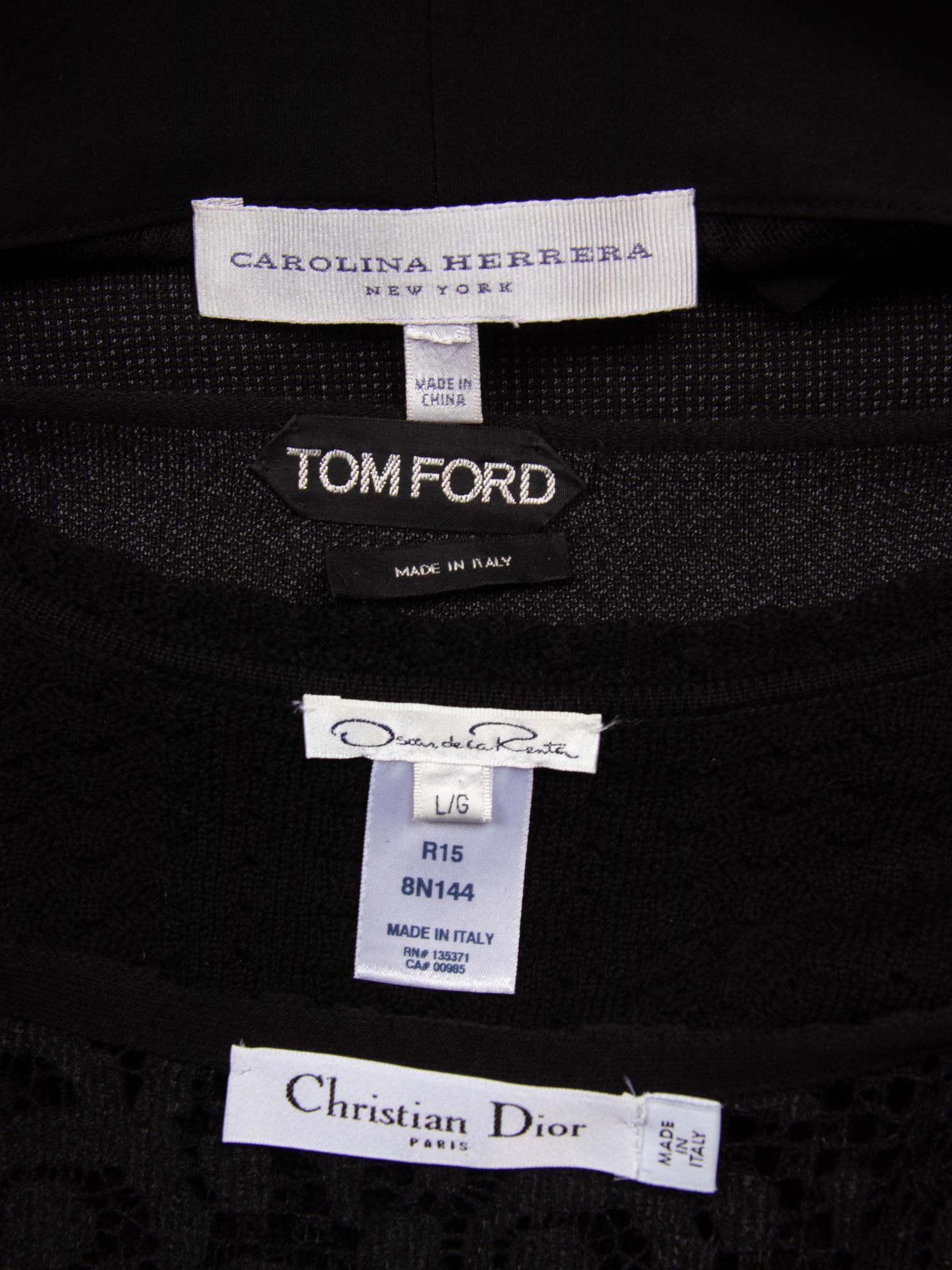 Four Designer Knit Black Tops Including Christian Dior and Tom Ford