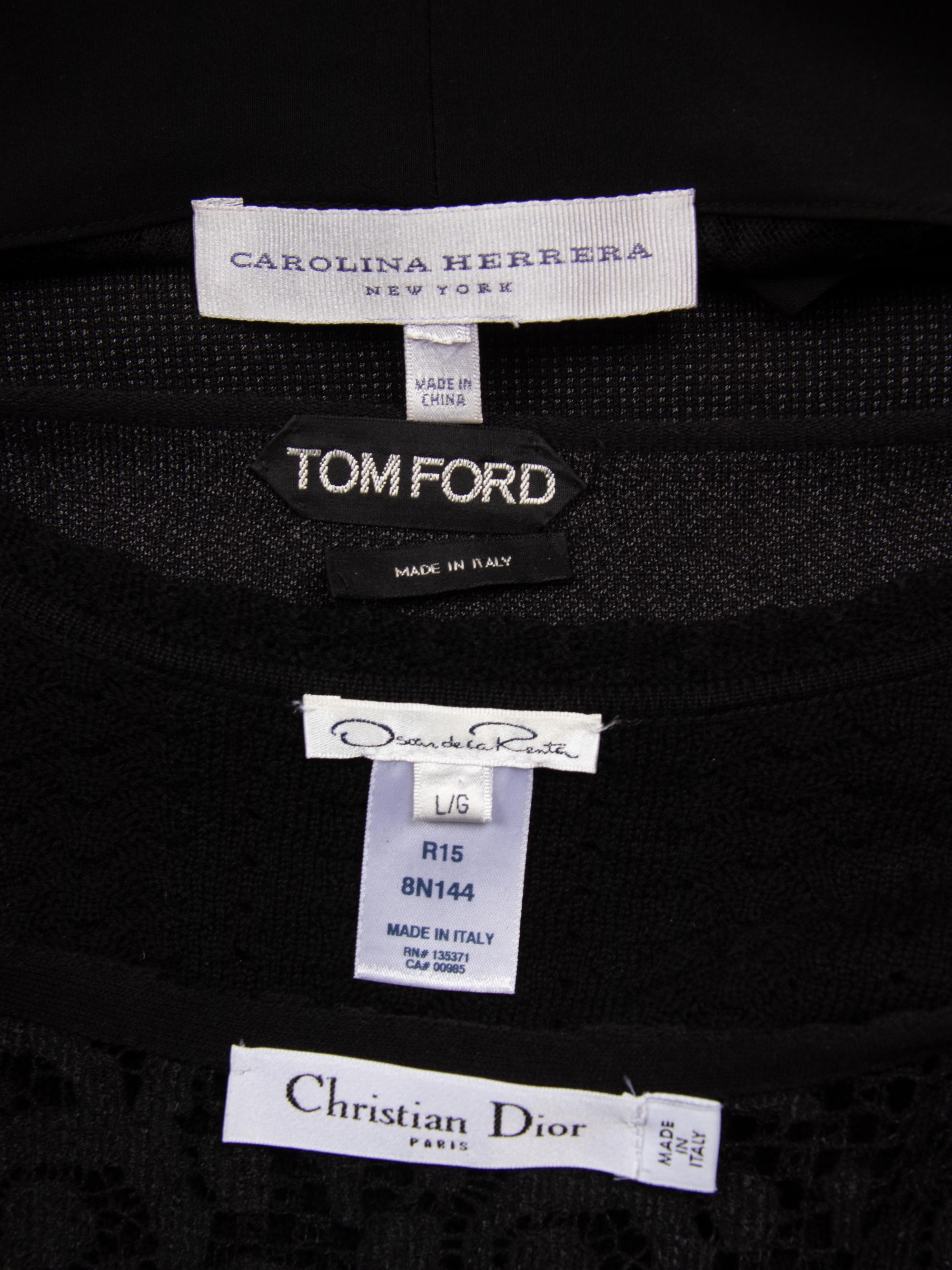 Four Designer Knit Black Tops Including Christian Dior and Tom Ford