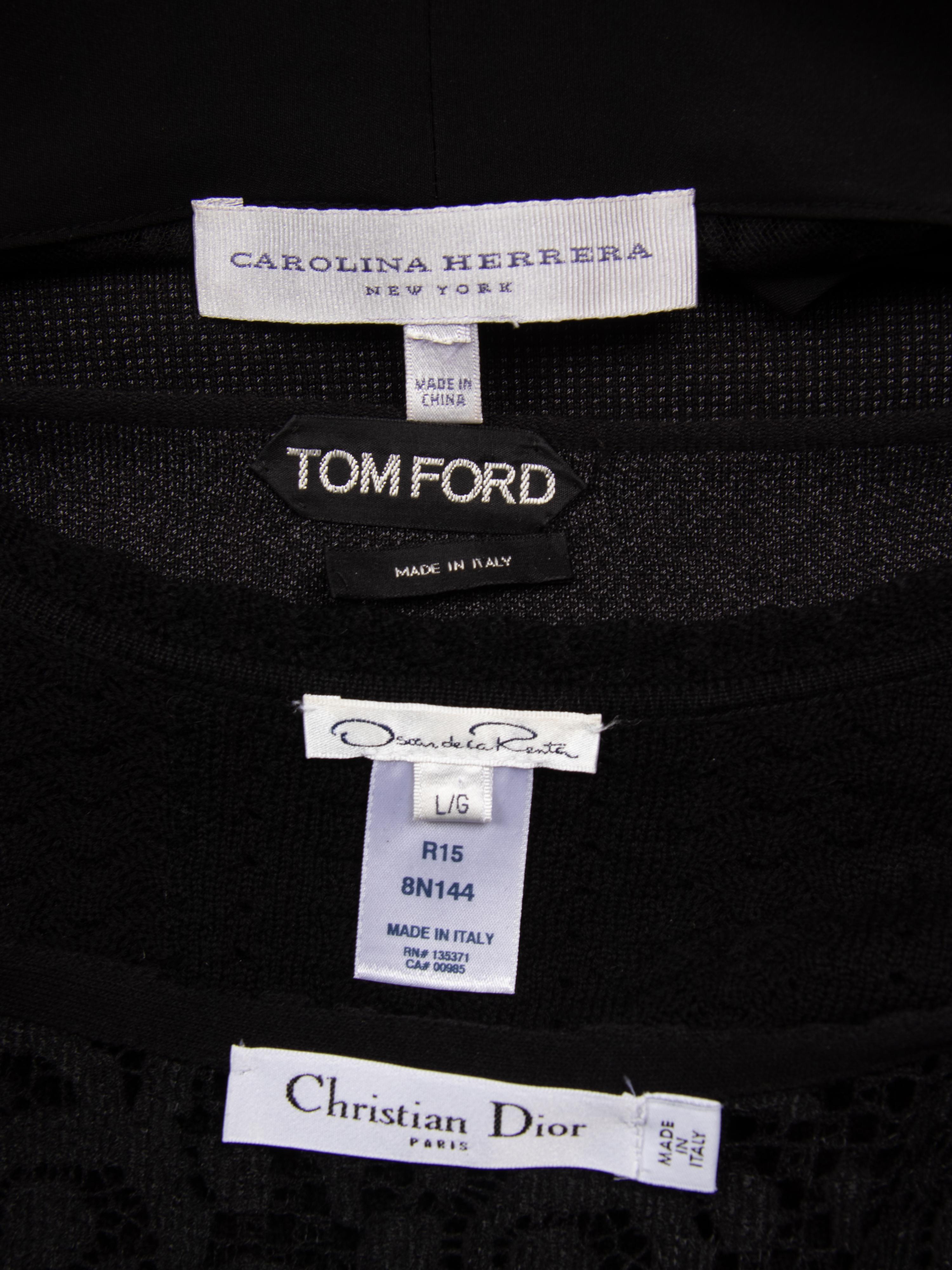 Four Designer Knit Black Tops Including Christian Dior and Tom Ford
