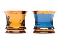 Two Transfer-Printed 'William Henry Harrison' Copper Lustre Mugs