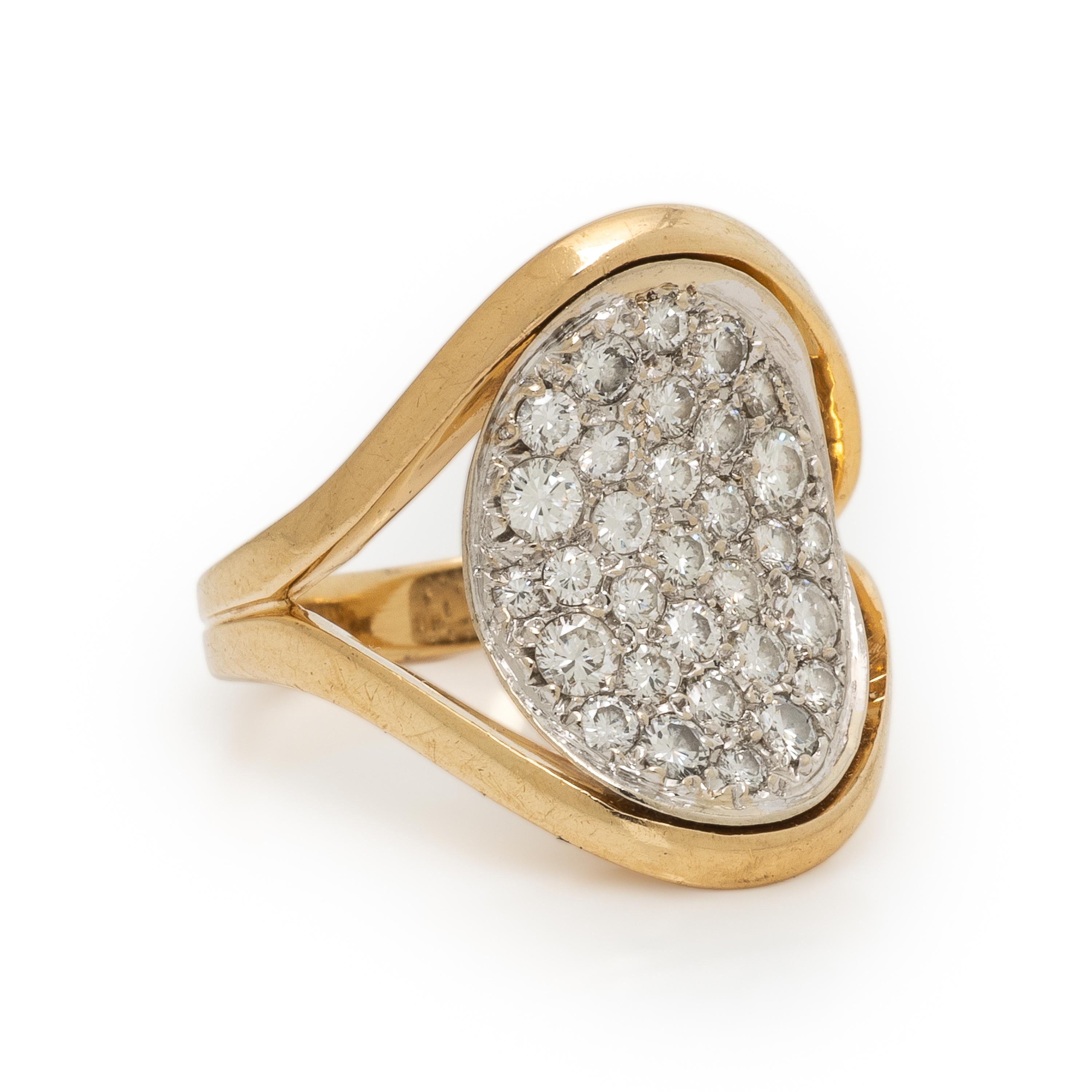 Diamond and Yellow Gold Ring