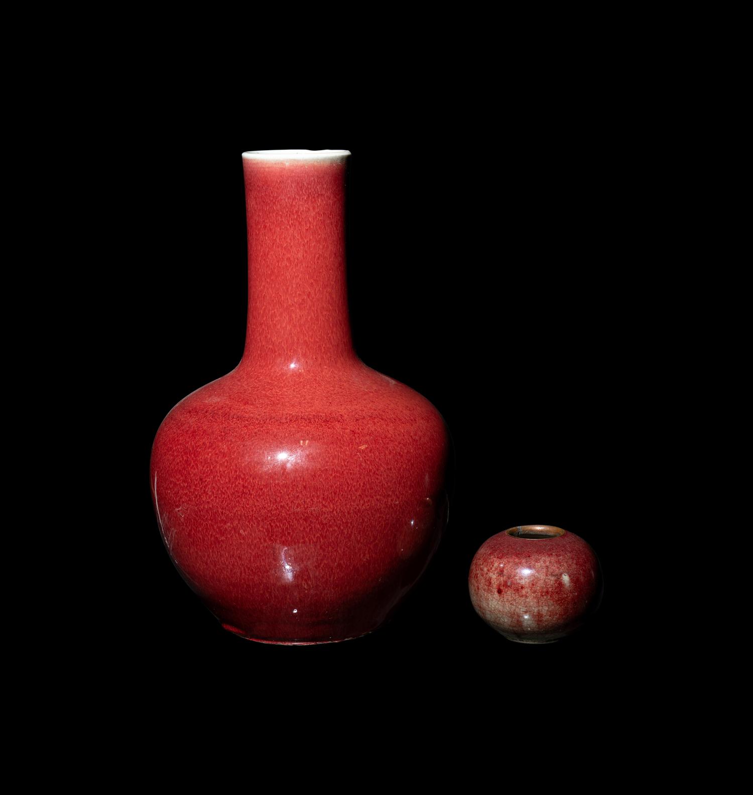 Two Chinese Red Glazed Porcelain Vessels
