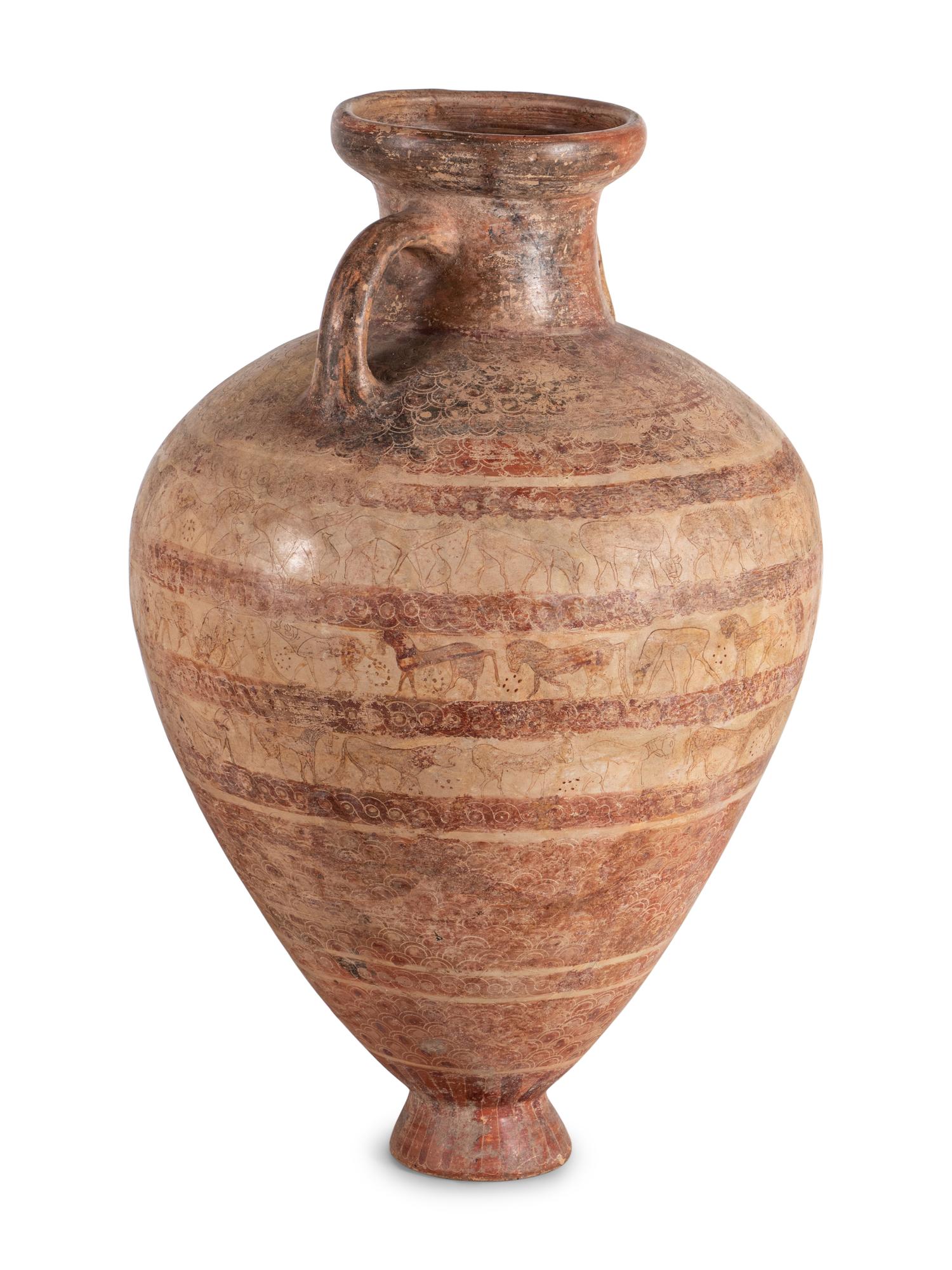 A Large Italo-Corinthian Scaled Neck Amphora