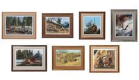 A Collection of Seven Framed Western Prints
