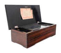 A Swiss Grain-Painted and Ebonized Cylinder Music Box