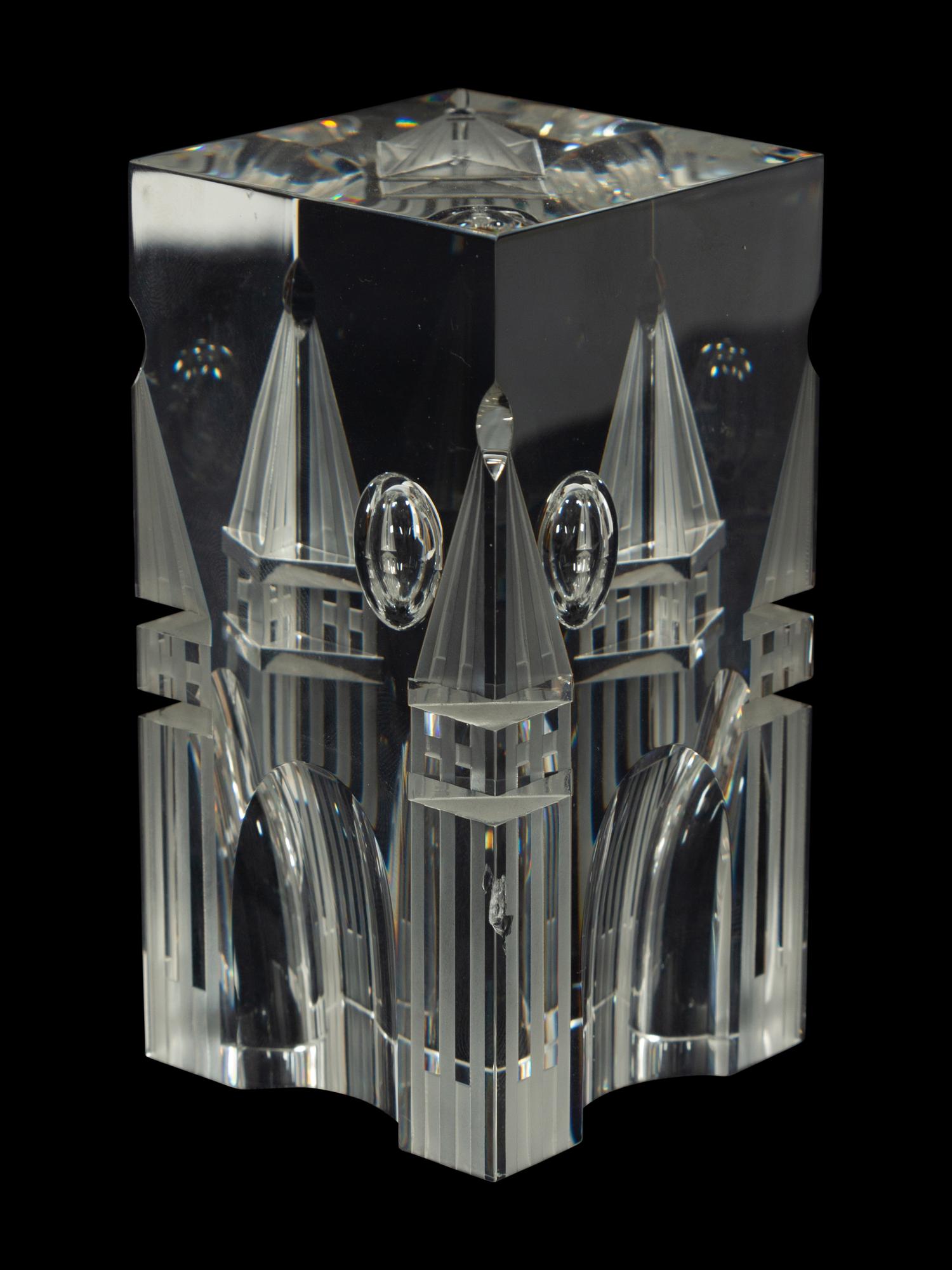 A Steuben Glass The Tower Sculpture by Eric Hilton
