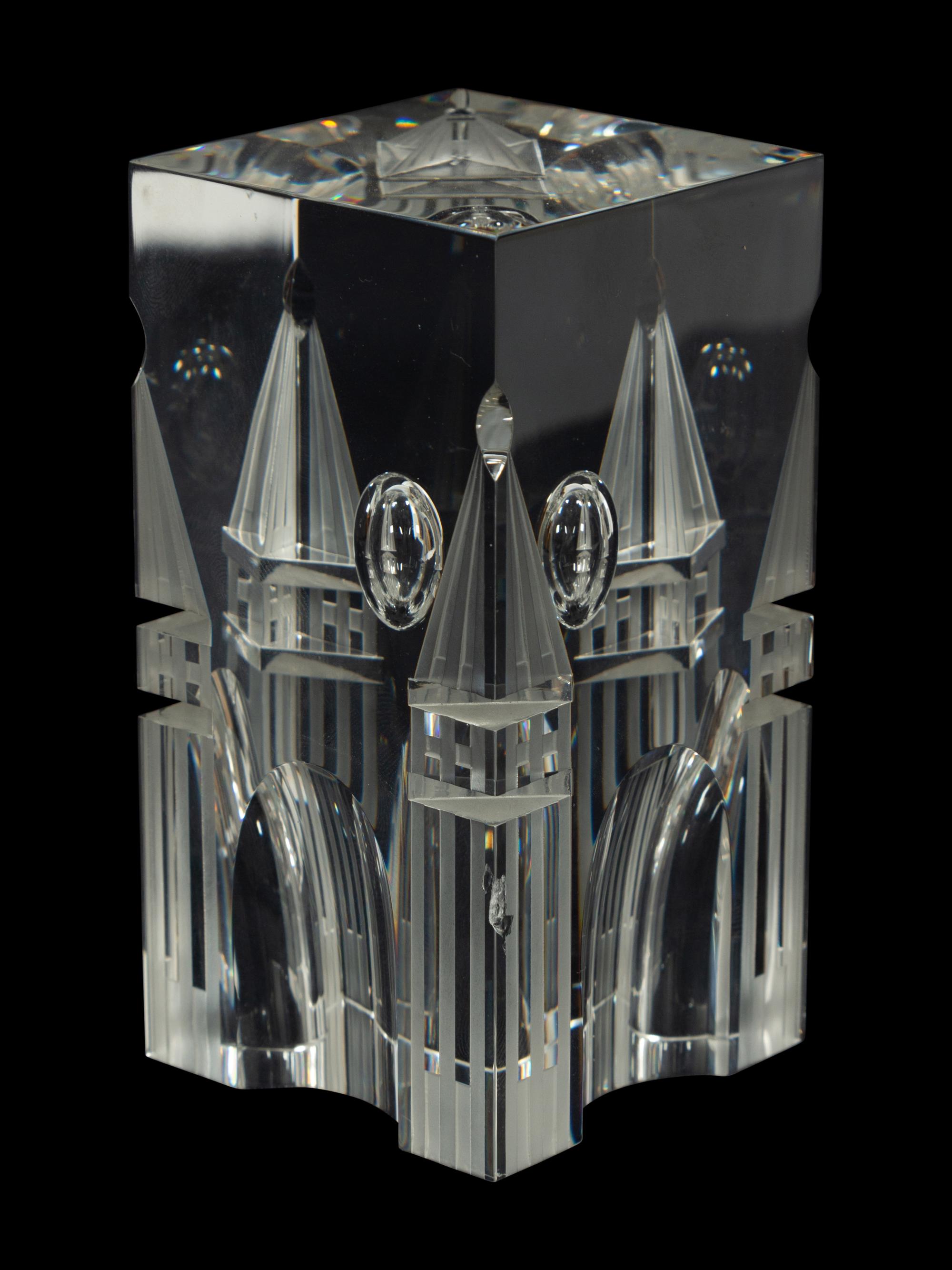 A Steuben Glass The Tower Sculpture by Eric Hilton