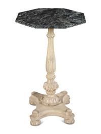 An English Painted Marble-Top Side Table