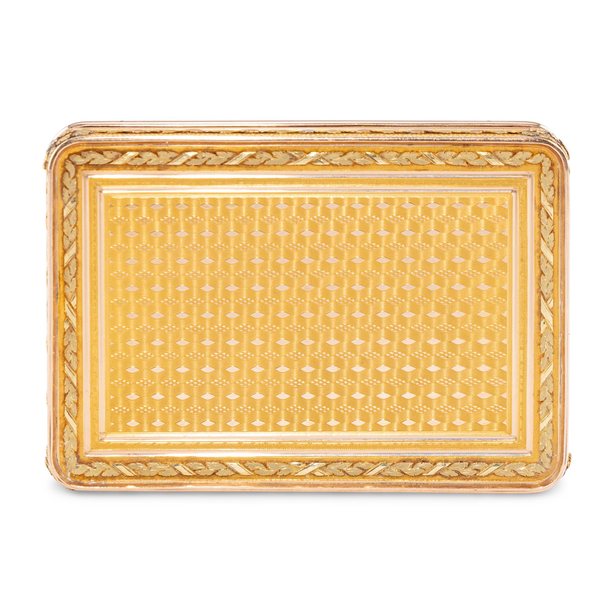 A German Multi-Colored Gold and Enamel Decorated Snuff Box