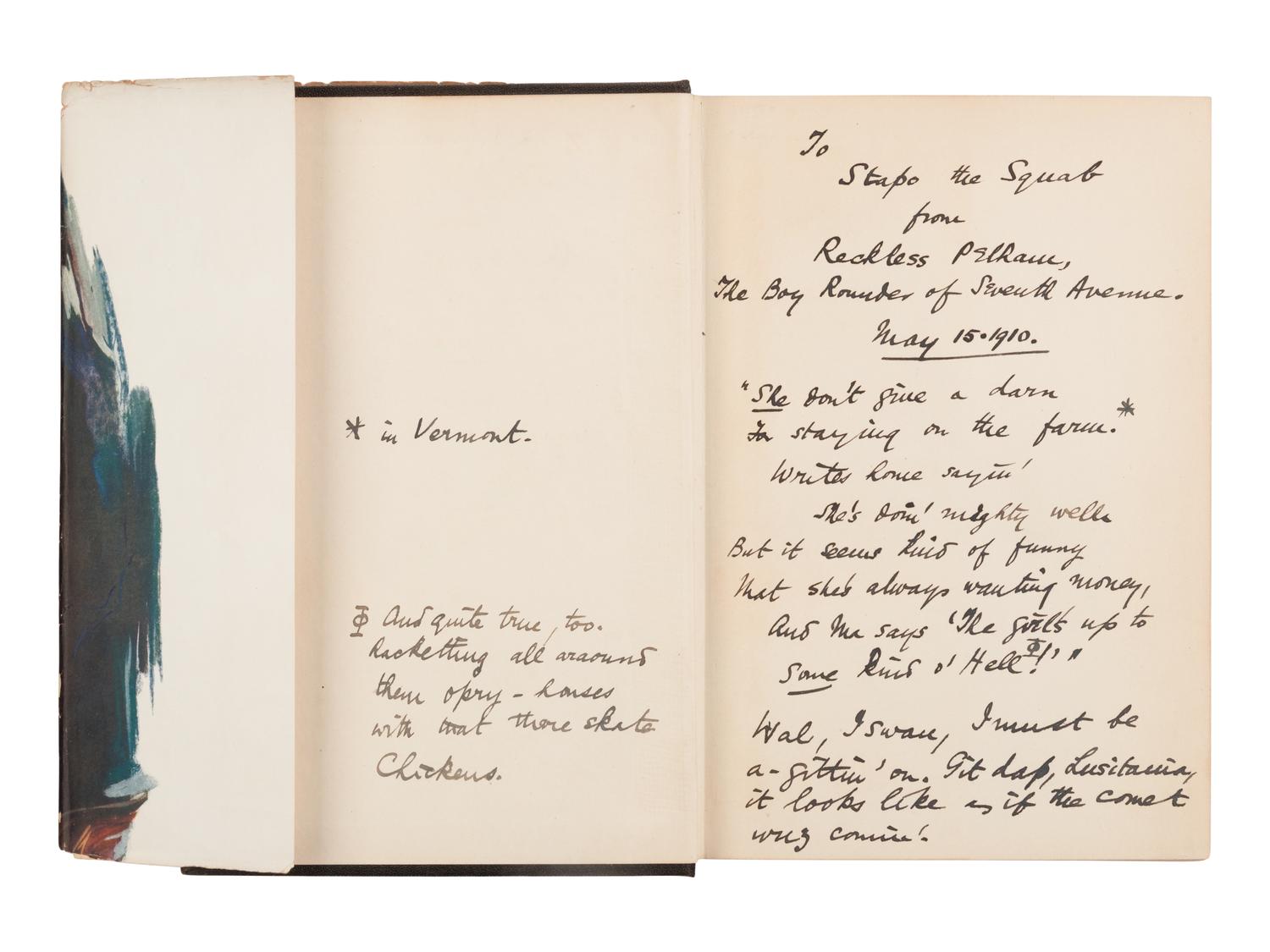 WODEHOUSE, P.G. (1881-1975). The Intrusion of Jimmy . New York: W.J. Watt, 1910.
