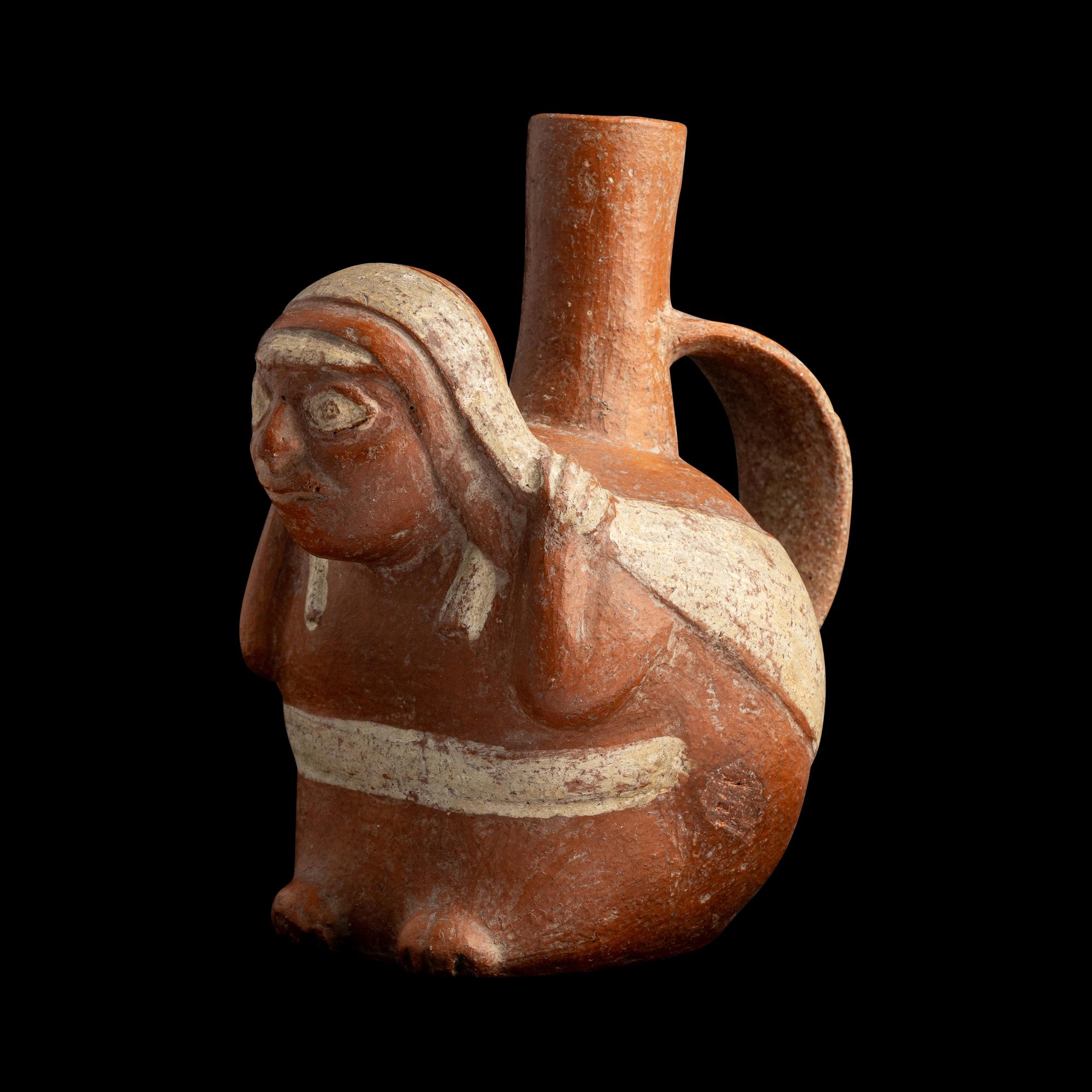 A Moche Stirrup Vessel in the Form of a Woman