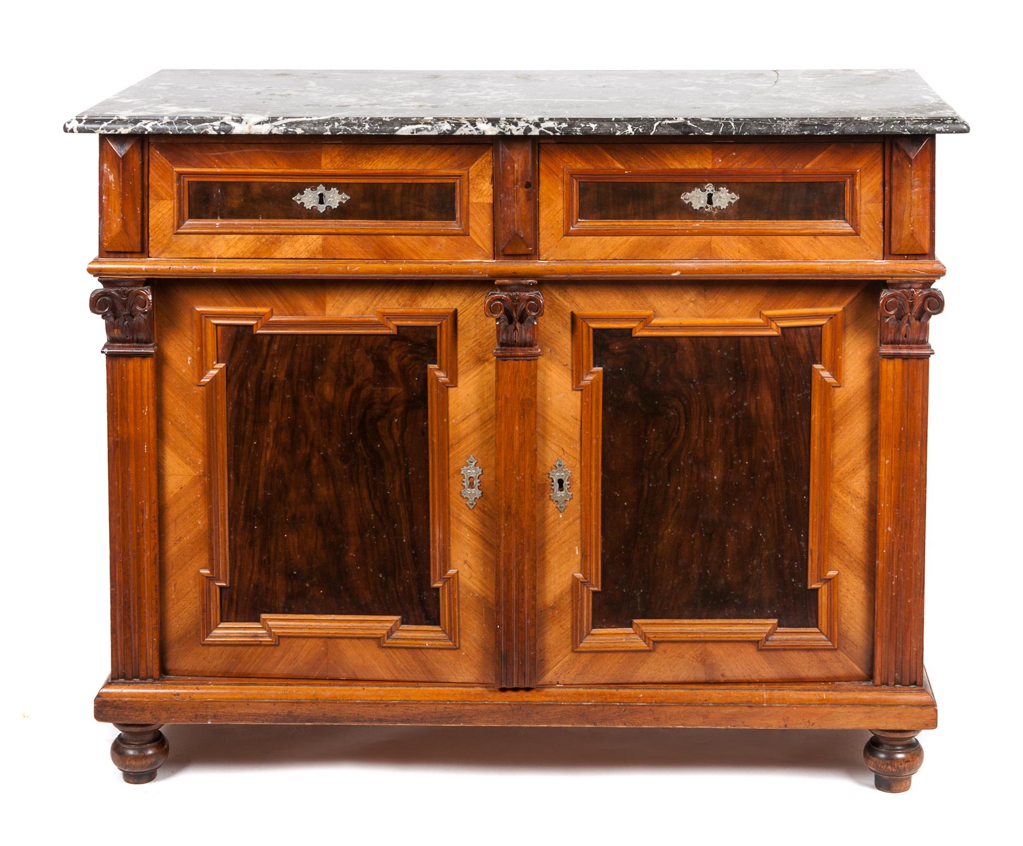 A Victorian Partial Bedroom Suite Height of first 34 1/2 x width 43 1/4 x depth 21 3/4 inches.