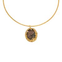 Geoffrey Turk, Dendritic Agate, Diamond, and Yellow Gold Pendant Necklace