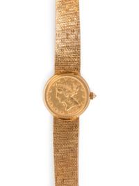CORUM, 18K YELLOW GOLD US $5 COIN WRISTWATCH