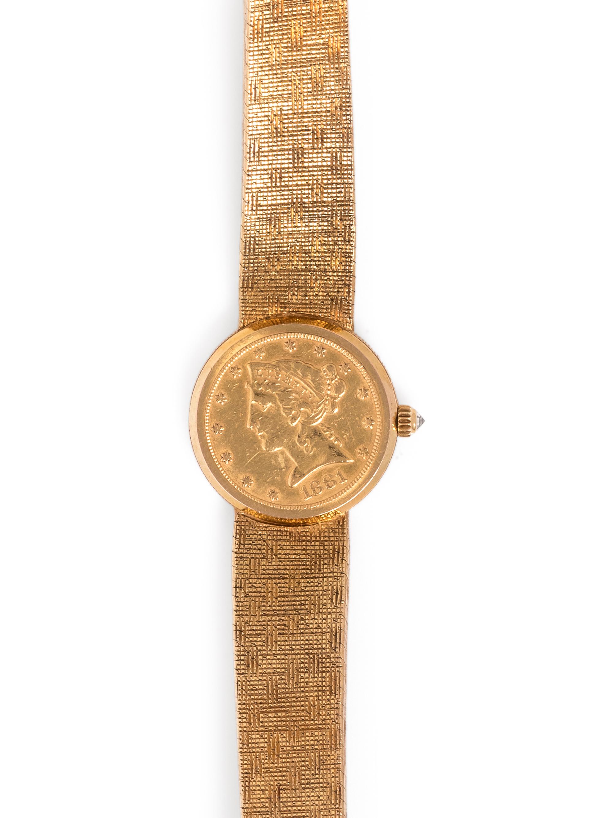 CORUM, 18K YELLOW GOLD US $5 COIN WRISTWATCH