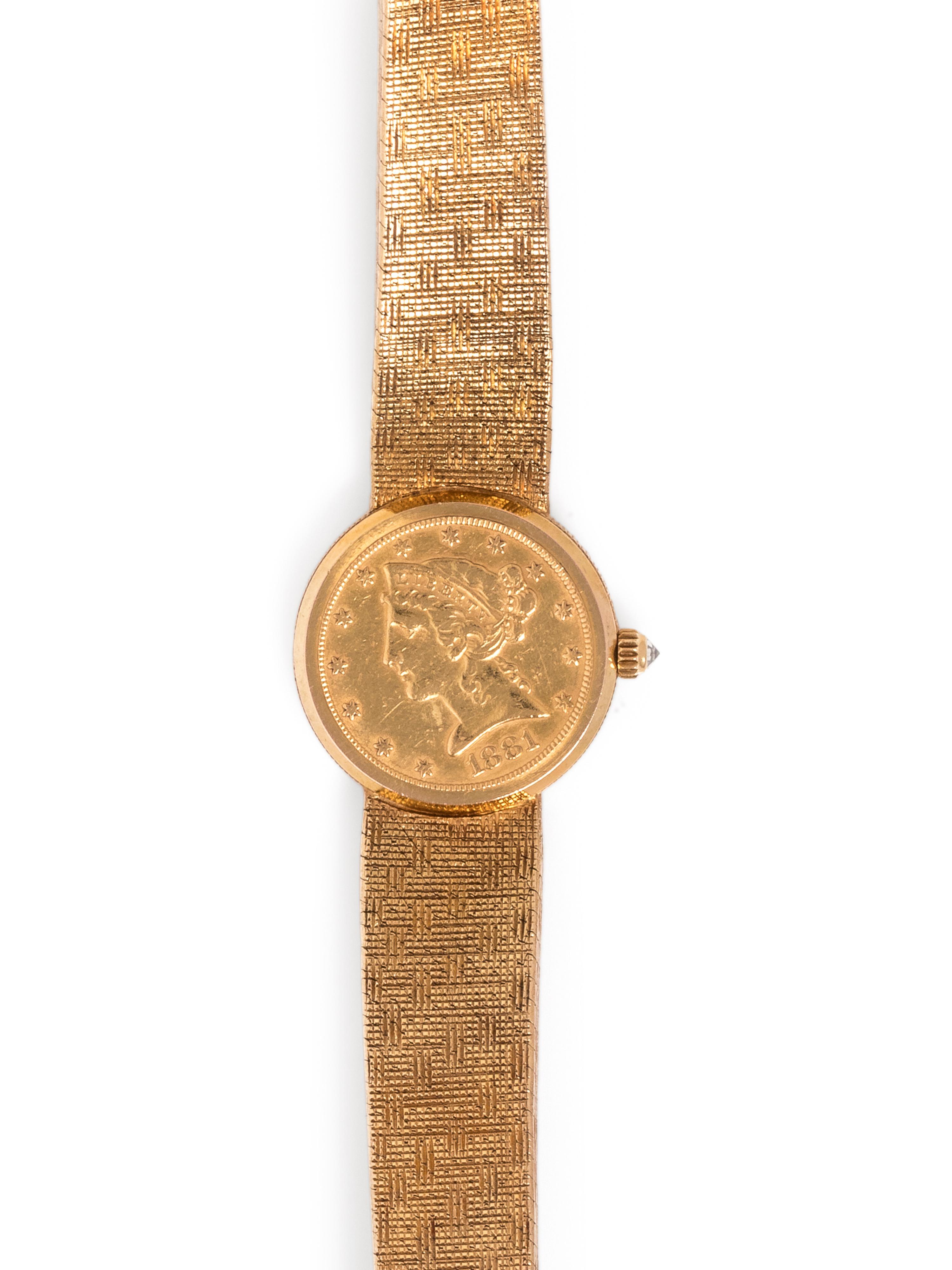 CORUM, 18K YELLOW GOLD US $5 COIN WRISTWATCH