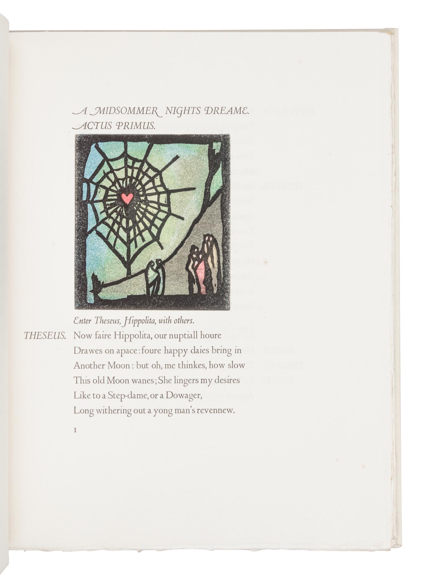 [GRABHORN PRINTING]. SHAKESPEARE, William (1564-1616). A Midsommer Nights Dreame . San Francisco: Grabhorn Press, 1955.