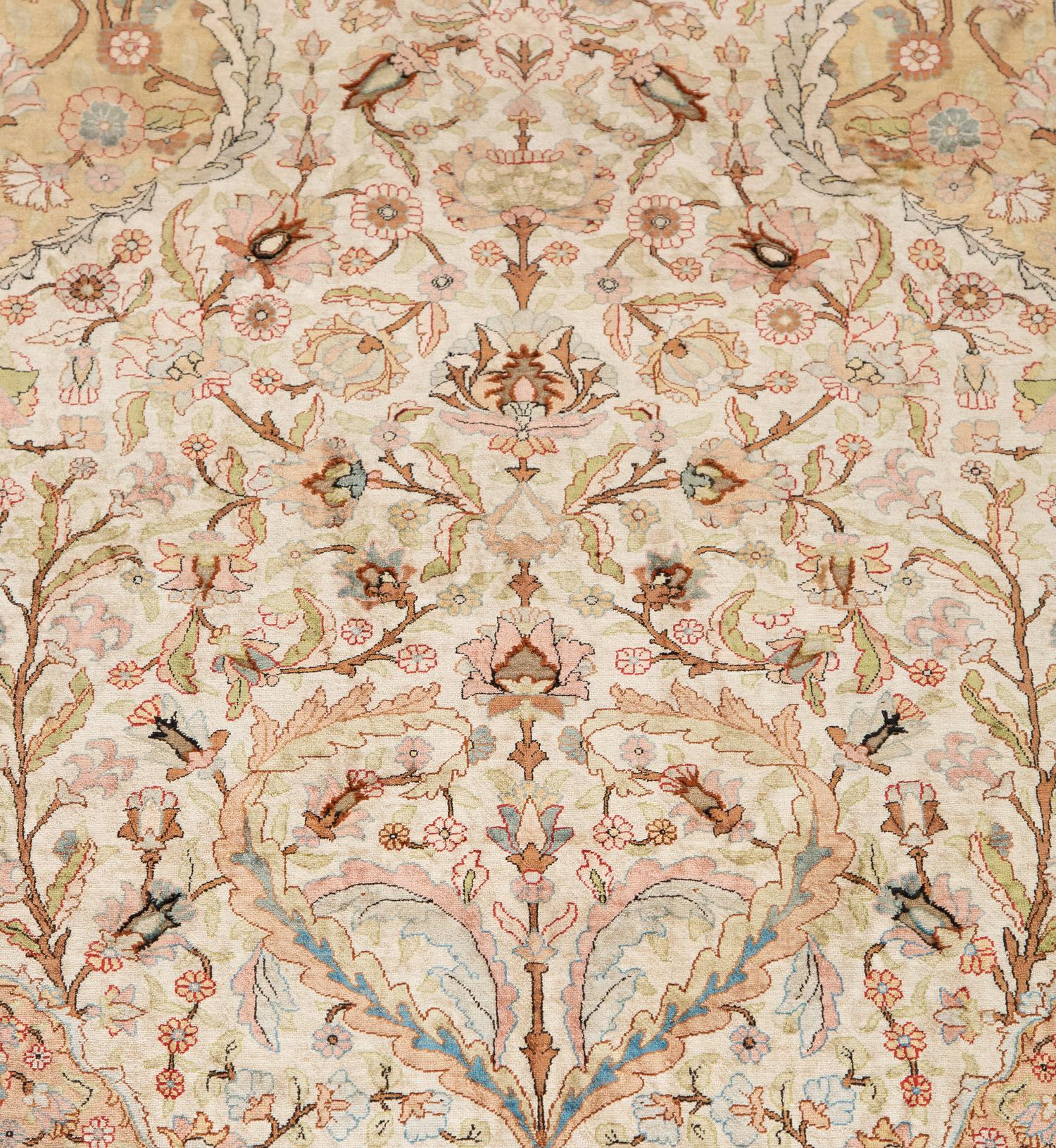 A Turkish Silk Prayer Rug