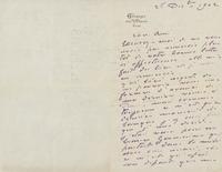 MONET, Claude. Autographed letter signed ("Claude Monet"), in purple ink, in French, to art critic Gustave Geffroy, 1902.