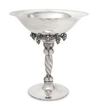 A Georg Jensen Silver Grape Pattern Tazza