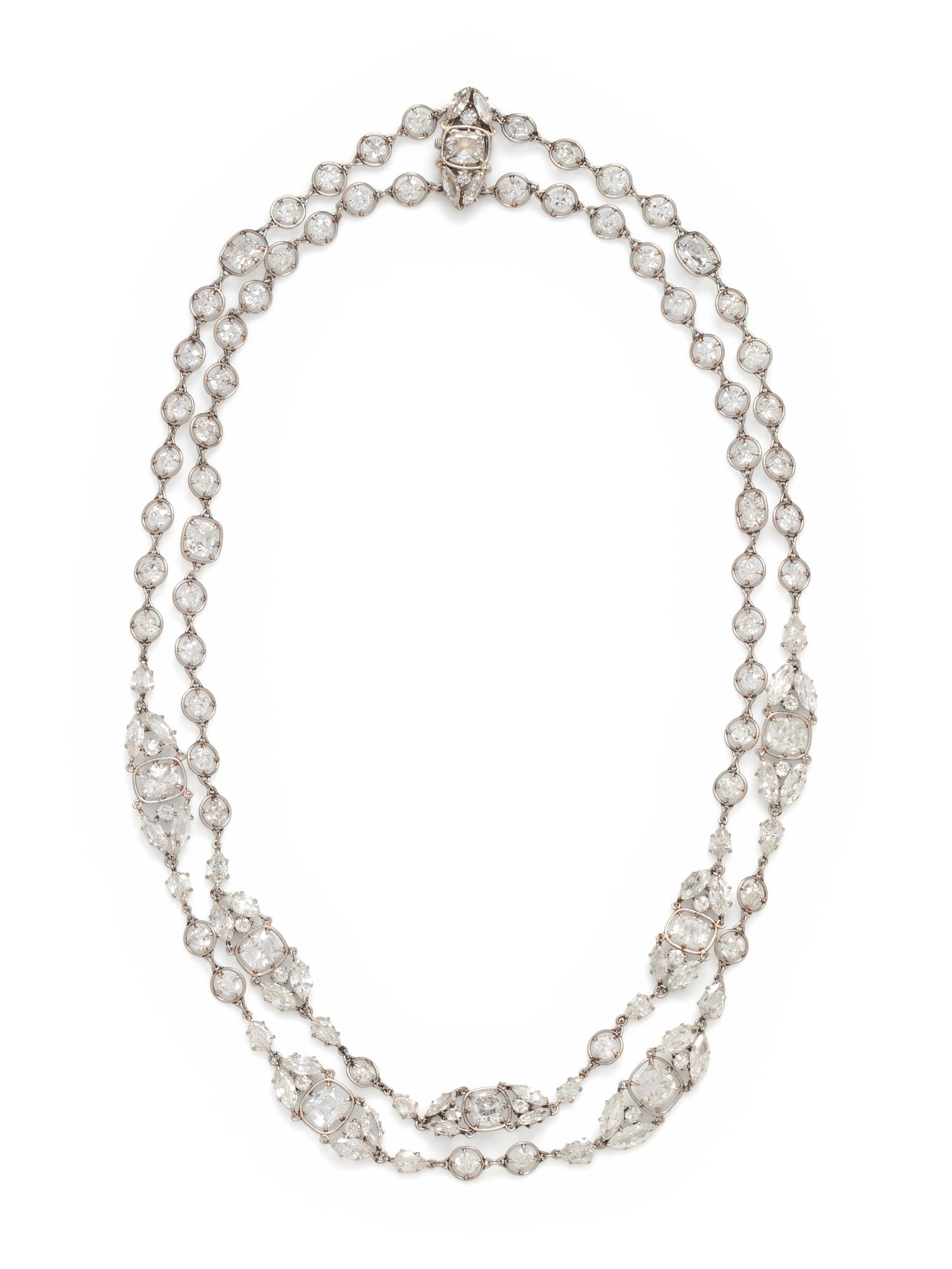 EDWARDIAN, DIAMOND GARLAND NECKLACE