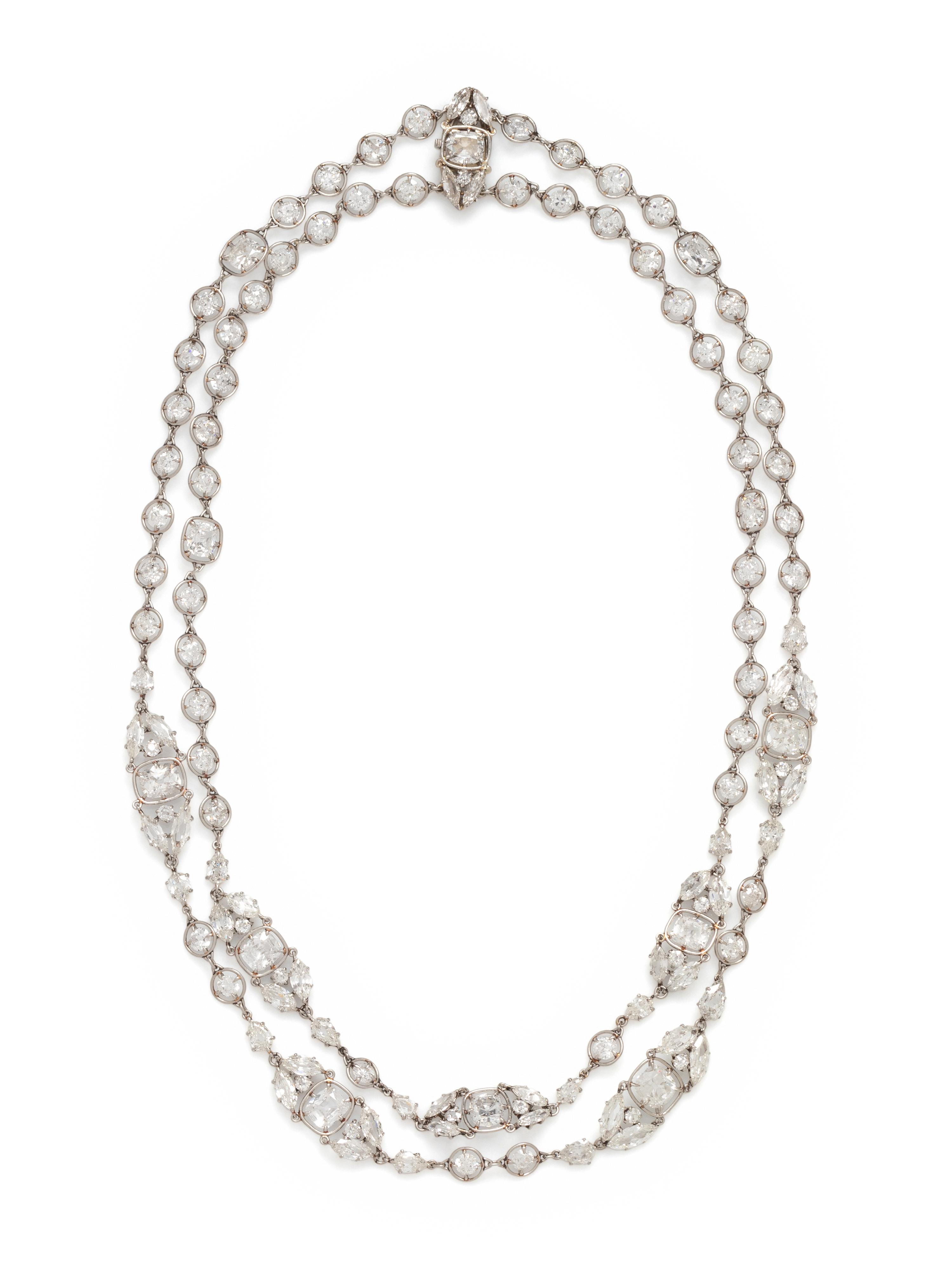 EDWARDIAN, DIAMOND GARLAND NECKLACE