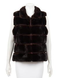J. Mendel Mink and Suede Zip Front Vest