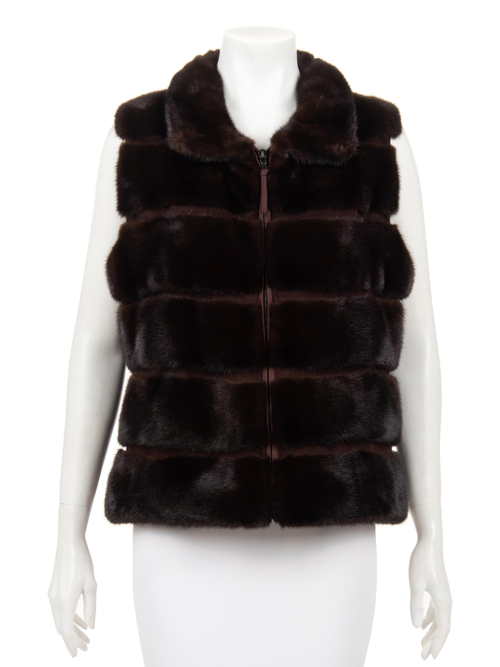 J. Mendel Mink and Suede Zip Front Vest