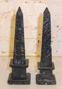 A Pair of Obelisks. Height 14 1/4 inches.