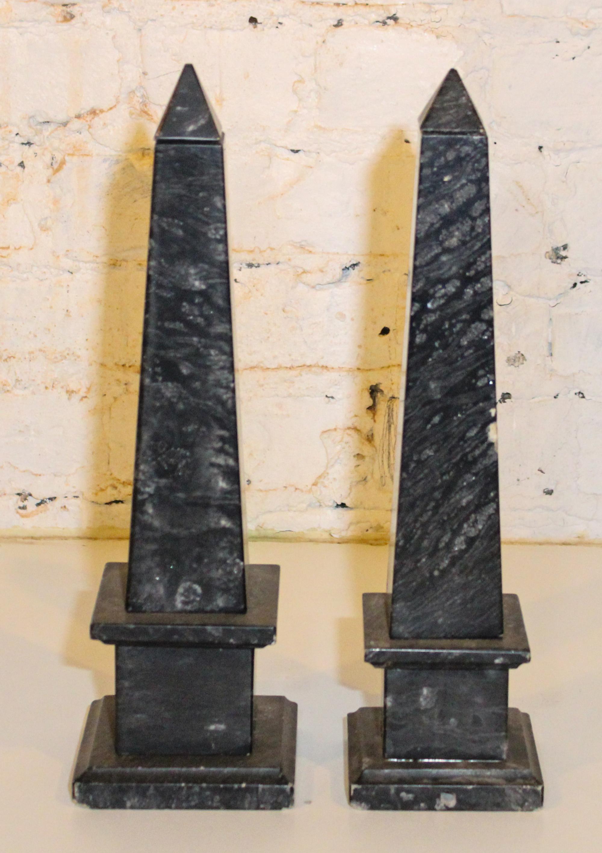 A Pair of Obelisks. Height 14 1/4 inches.