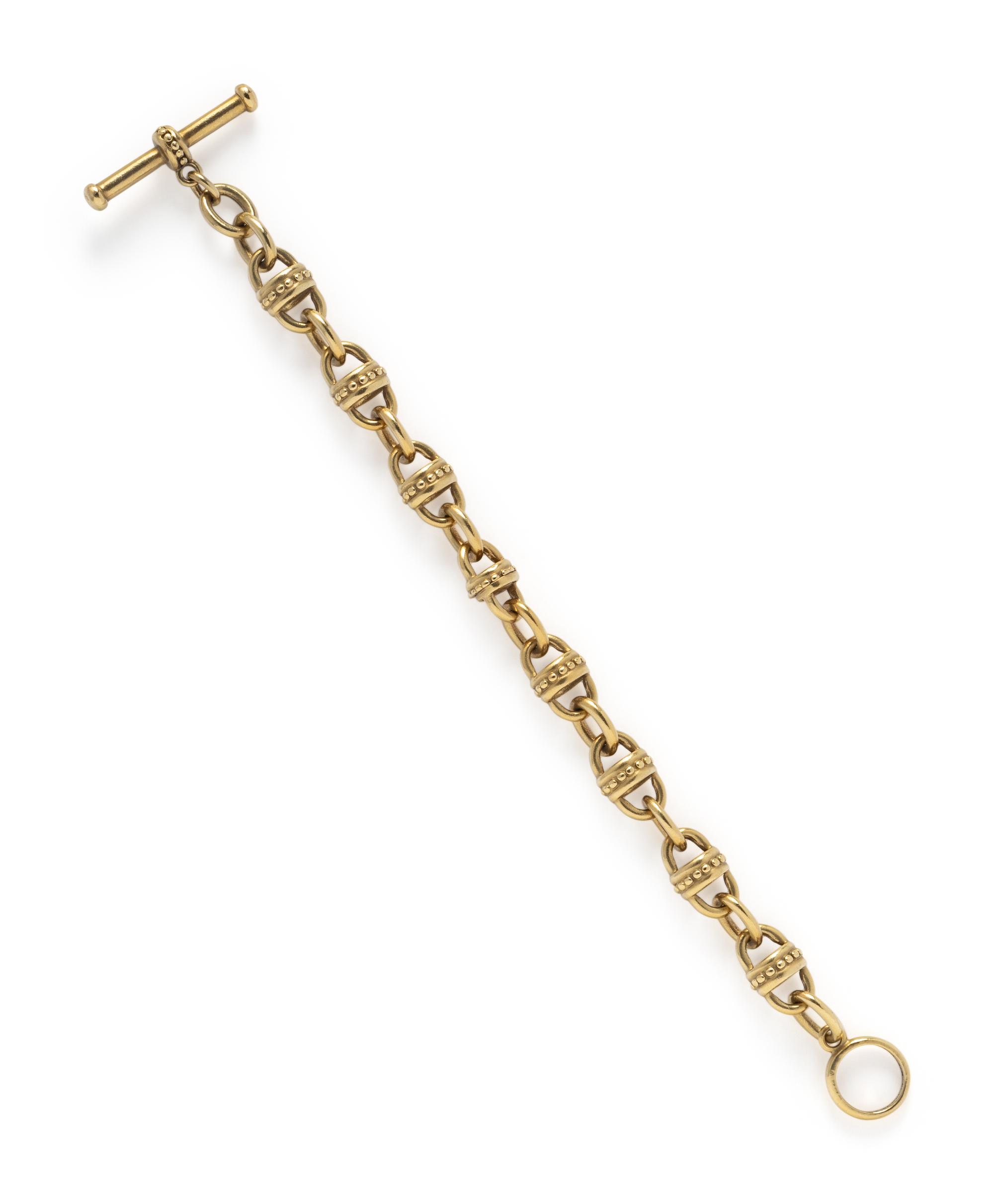 VAHE NALTCHAYAN, YELLOW GOLD CHAIN LINK BRACELET