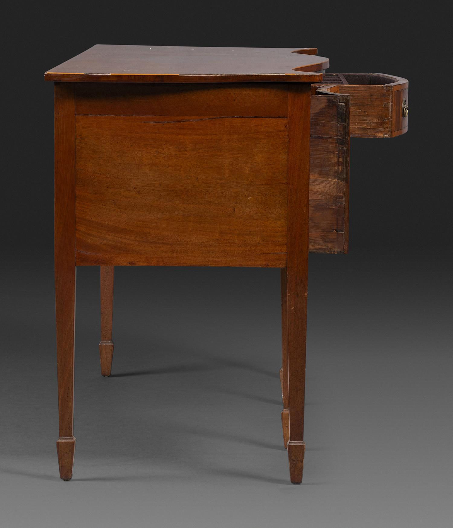 A Federal Inlaid Mahogany Serpentine Front Sideboard