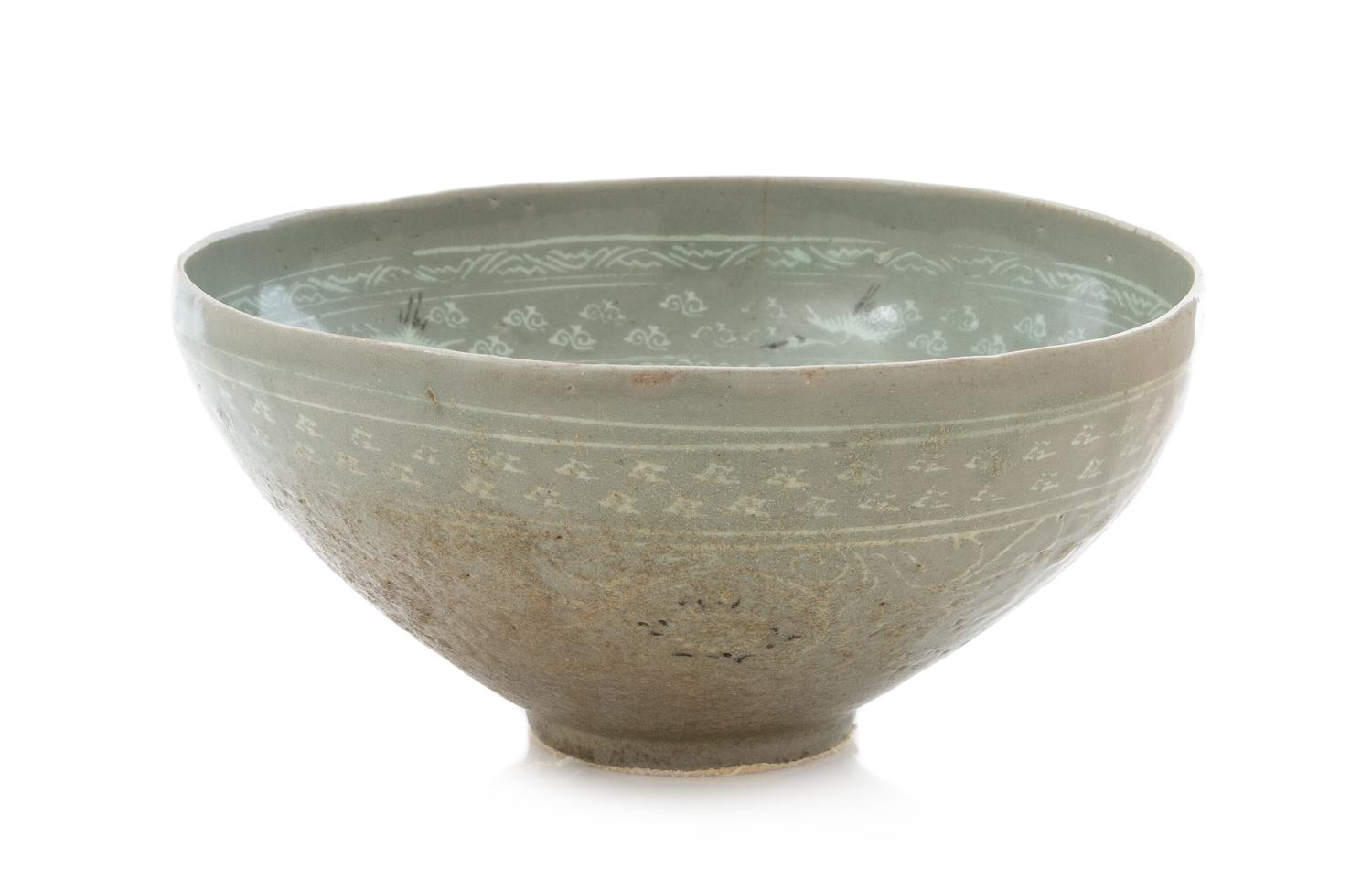 A Slip-Inlaid Celadon Glazed Bowl Diameter 7 3/4 inches. — LIKELY KORYO DYNASTY (918-1392)