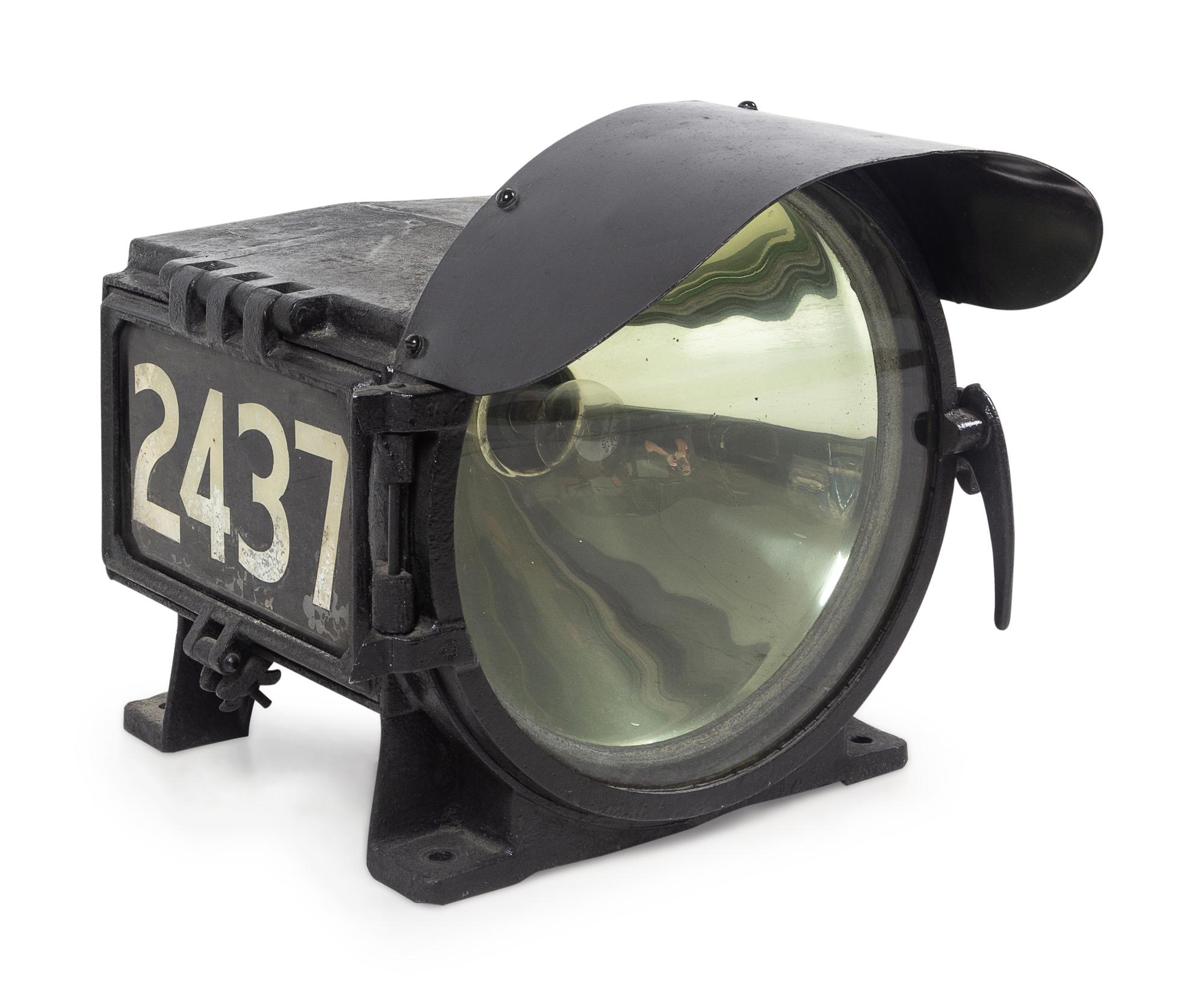 A Pyle National Company Painted Metal Locomotive Head Lamp