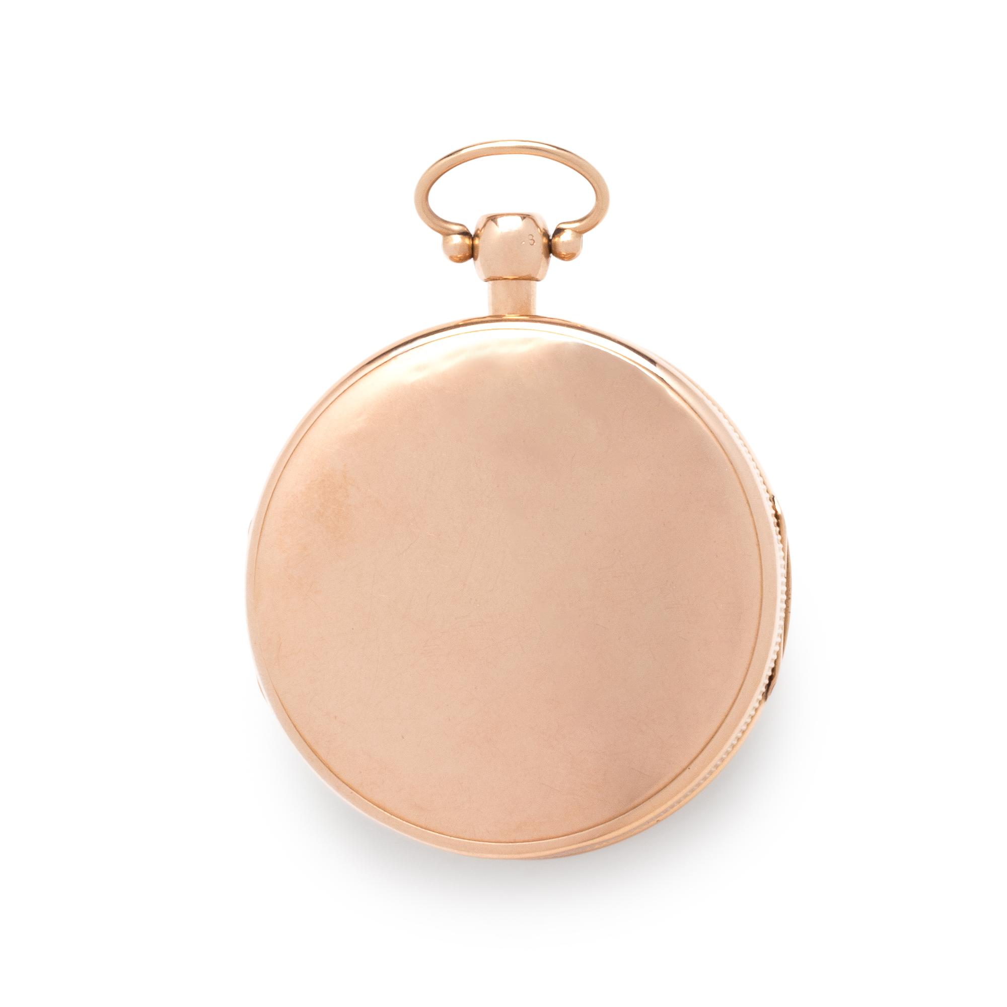 18K PINK GOLD REPEATER OPEN FACE POCKET WATCH