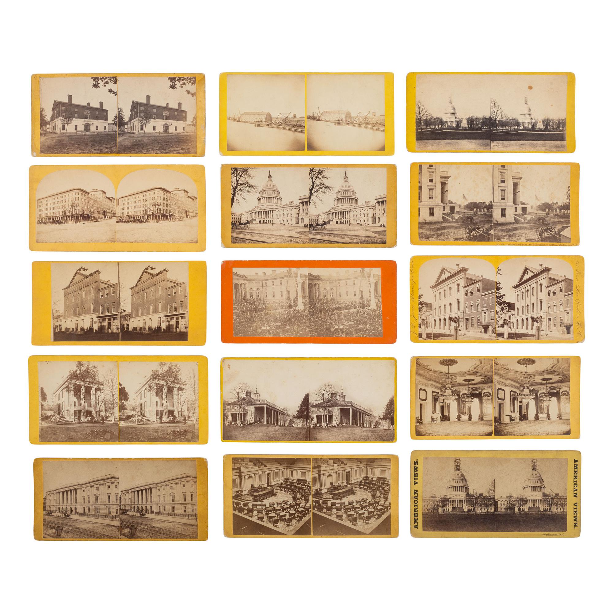 [Early Photography] Group of over 100 Stereoviews of Washington, DC, incl. landmarks and monuments