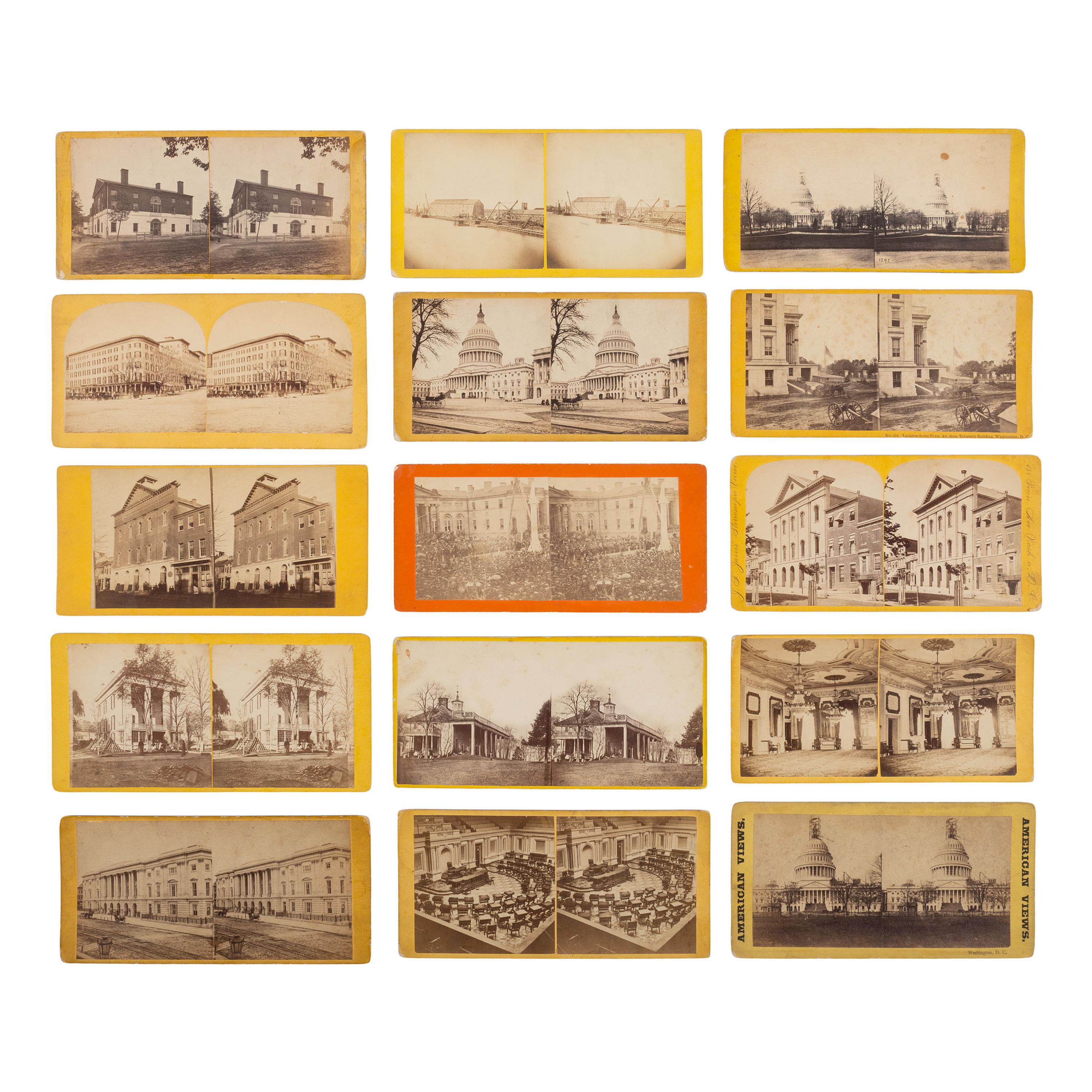 [Early Photography] Group of over 100 Stereoviews of Washington, DC, incl. landmarks and monuments