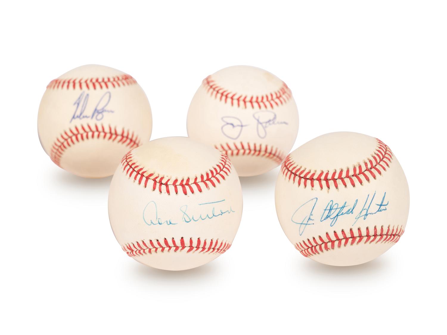 A Group of Nine Hall of Fame Pitcher Signed Autograph Items (Beckett Authentication Services BAS Certified),