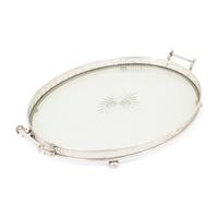 An American Silver Mounted Cut Glass Tray