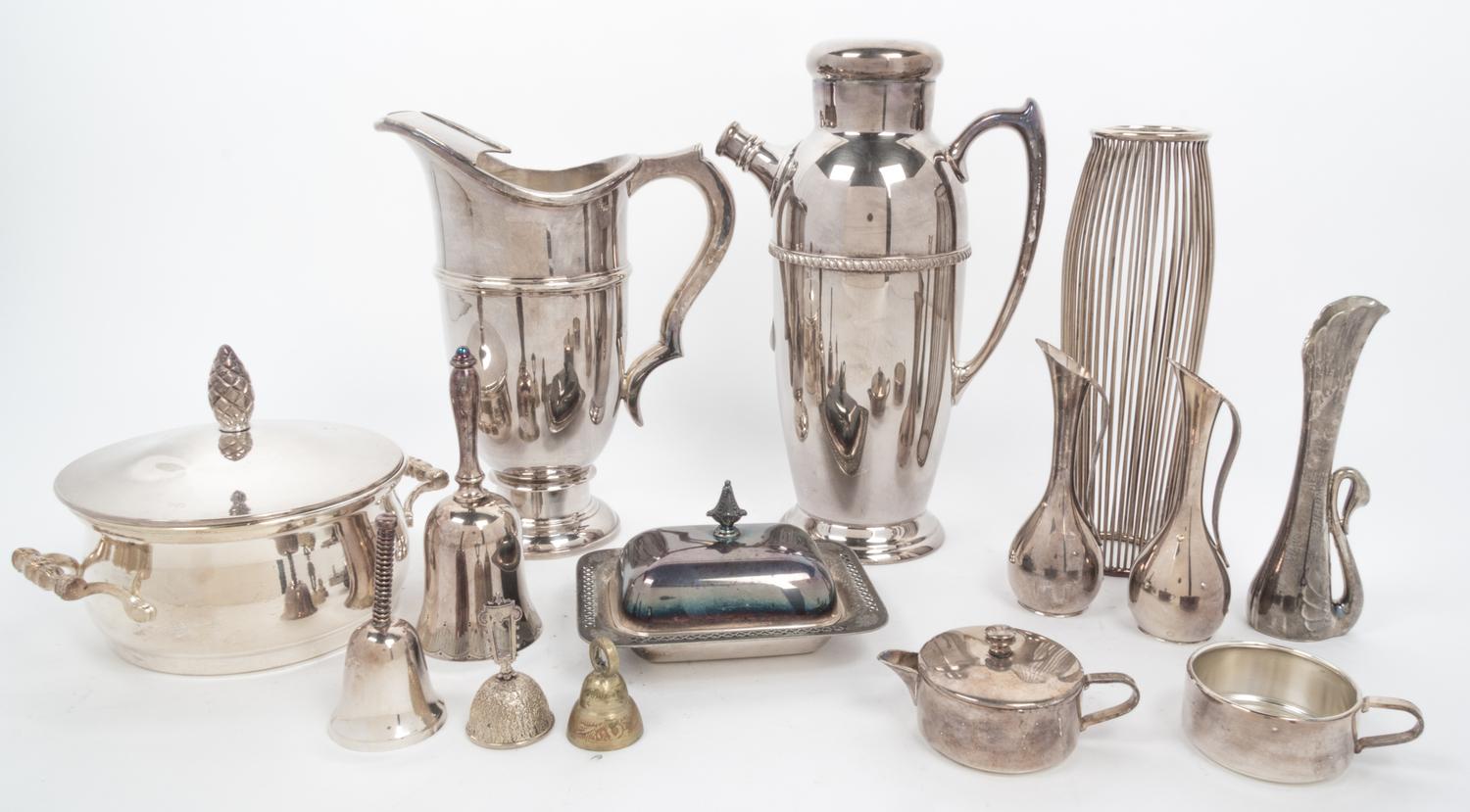 A Group of Silver-Plate Table Articles Height of first 12 inches.