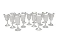 A Set of Fifteen American Silver Goblets