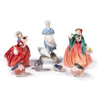 Royal Doulton and Royal Copenhagen Porcelain Figures and Birds