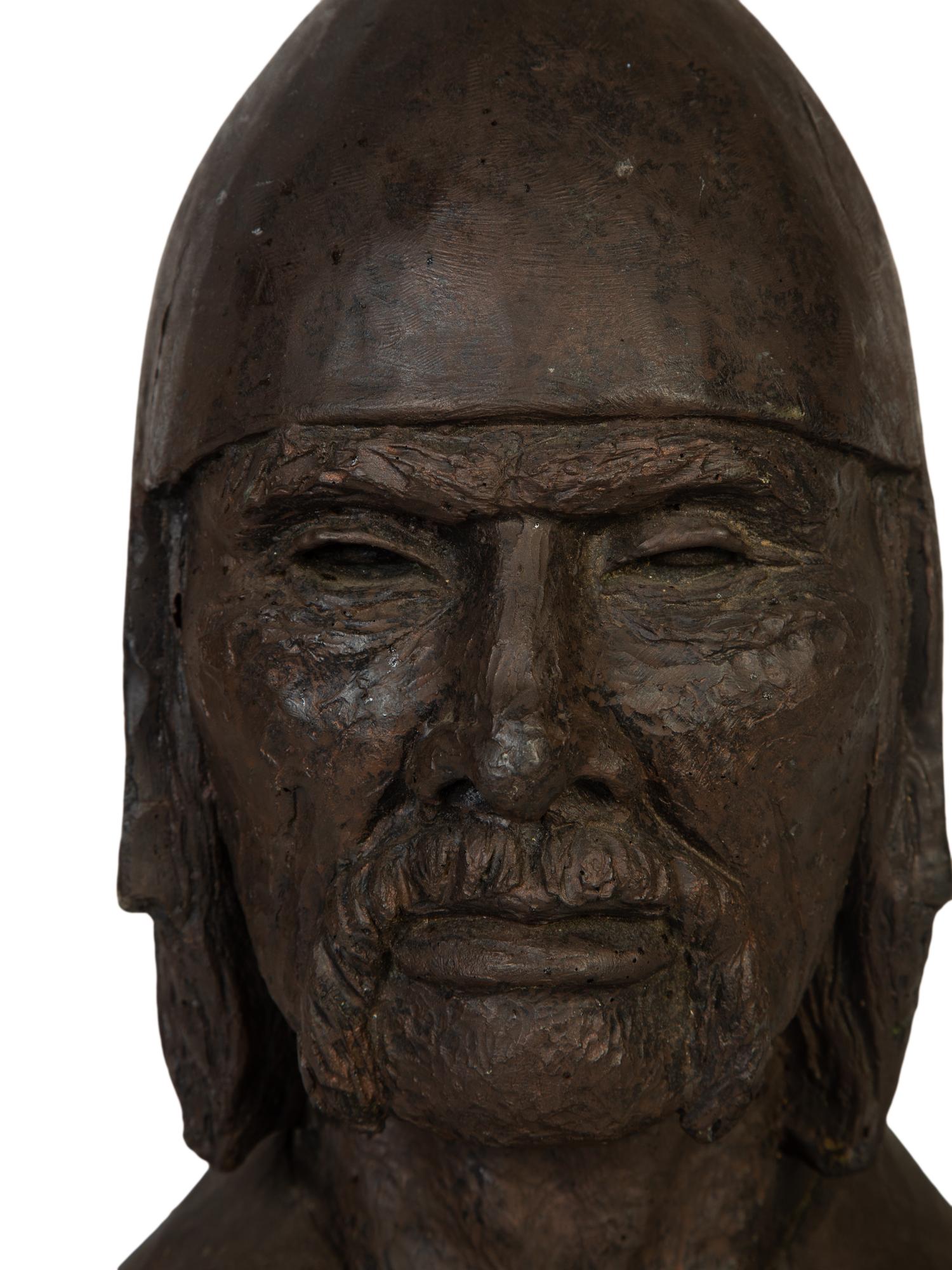 A Resin Bust of a Chinese Warrior