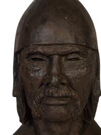 A Resin Bust of a Chinese Warrior