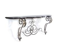 A French Steel and Marble Console Table