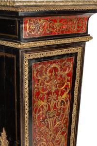 A Pair of Napoleon III Gilt Bronze Mounted Boulle Marquetry Pedestals