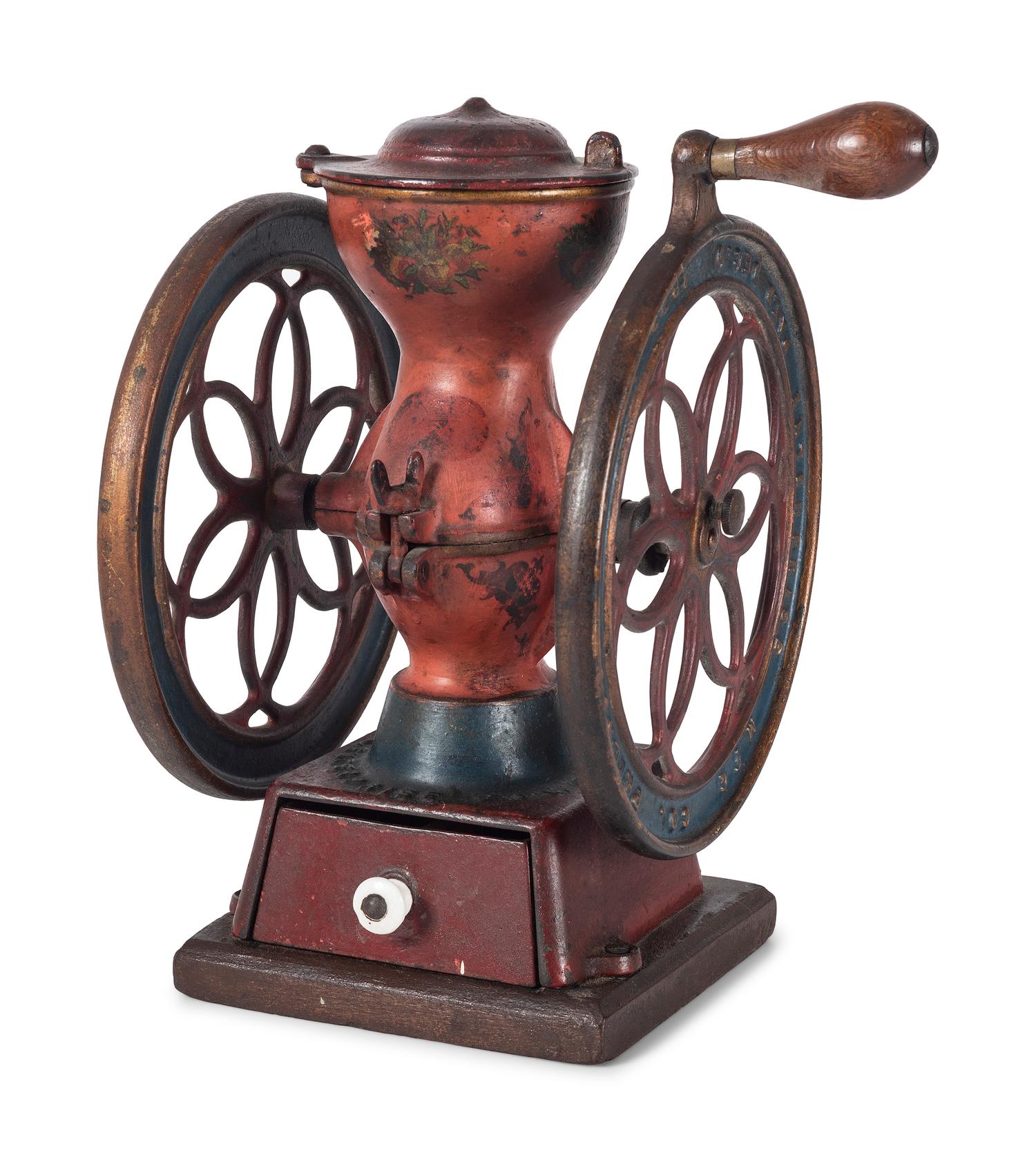 An Enterprise Painted Cast Iron Coffee Mill