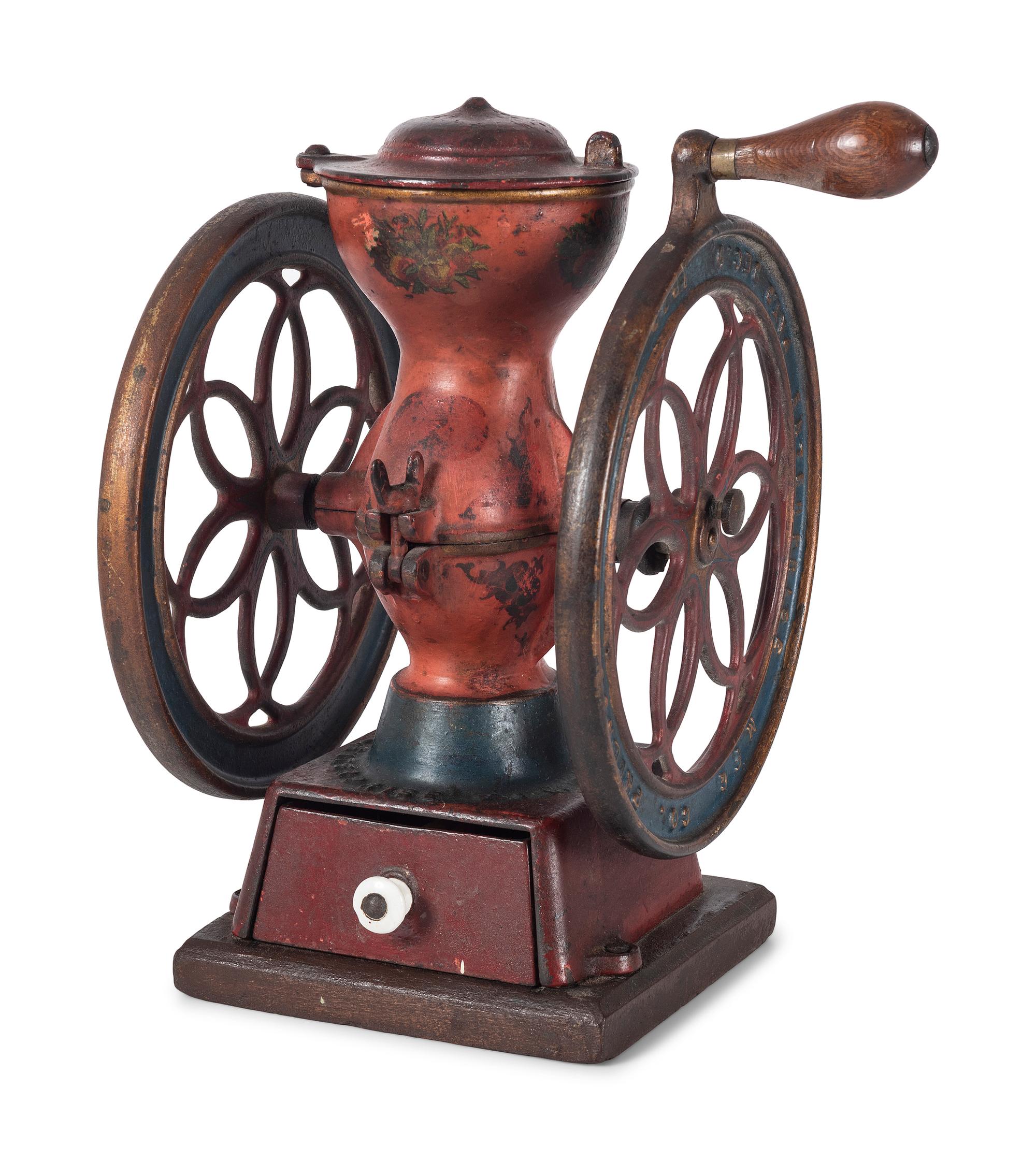 An Enterprise Painted Cast Iron Coffee Mill